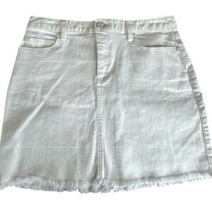 Lilly Pulitzer Skirt, Kooper Denim Resort White, with a Frayed Hem, size 10